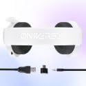 Wired Gaming Headset with Adjustable Microphone Compatible with PS5 PS4 Switch Xbox PC Mac LED Gaming Headset 50mm Speakers Comfortable and Breathable Wired Jack - Meteor (Frost White)