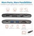 Tripp Lite USB-C Docking Station Hub 4K @ 30 Hz HDMI VGA Gigabit Ethernet Port 100W PD Charging USB 3.2 Gen 1 Memory Card Slot Thunderbolt 3 Compatible Black 3-Year Warranty (U442-DOCK3-B)