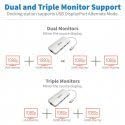 Tripp Lite USB-C Docking Station with Triple Display 4K @ 60 Hz HDMI DisplayPort VGA USB A 3.2 Gen 1 Gigabit Ethernet Port 100W PD Charging Quick Charge QC 3-Year Warranty (U442-DOCK12-S)
