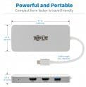 Tripp Lite USB-C Docking Station with Triple Display 4K @ 60 Hz HDMI DisplayPort VGA USB A 3.2 Gen 1 Gigabit Ethernet Port 100W PD Charging Quick Charge QC 3-Year Warranty (U442-DOCK12-S)