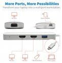 Tripp Lite USB-C Docking Station with Triple Display 4K @ 60 Hz HDMI DisplayPort VGA USB A 3.2 Gen 1 Gigabit Ethernet Port 100W PD Charging Quick Charge QC 3-Year Warranty (U442-DOCK12-S)