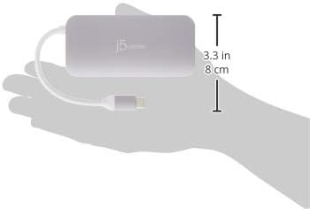j5create USB-C 9-in-1 Multi Adapter Multi Adapter HDMI/Ethernet/USB 3.1 SD and MicroSD/PD 3.0 | 4K HDMI for MacBook | ChromeBook |USB-C Devices (JCD383)