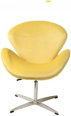 Ergonomic Gaming Chair Rotating Single Person Sofa Internet Celebrity Leisure Chair Yellow Flannel Swivel Computer Office Chair Quiet Cream Breeze Swan Design