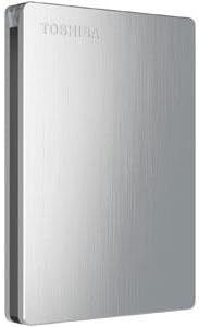 Toshiba Canvio Slim II 1TB Portable External Hard Drive Silver (HDTD210XS3E1)