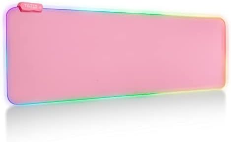 Tilted Nation Pink Mouse Pad | RGB Gaming Mouse Pad Pink (Create Your Dream Setup) Large LED Mousepad Mats for Desk with 8 Light Modes Smooth Gliding and Easy to Clean - Girl Gaming Accessories