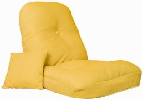 ELEFOCUS Floor Chair Adjustable Fully Foldable Lazy Sofa Padded Couch Lounger with Back Support for Reading in Living Room(Gelb)