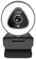 Angetube Streaming Webcam with Ring Light - 1080P Autofocus Computer Camera with Microphone Adjustable Brightness Digital Zoom Webcams for Xbox Twitch Gaming USB PC Web Camera for PC Laptop Desktop
