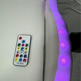 Light up Gaming Chair White with Foot Rest and Remote Control