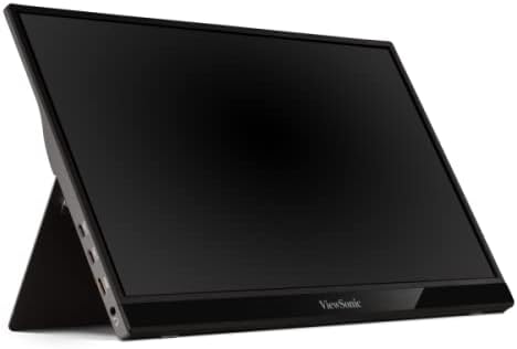 ViewSonic VG1655 15.6 1080p Portable Monitor w/ 2 Way Powered 60W USB C IPS Eye Care Dual Speakers Built in Stand w/Cover (Renewed)