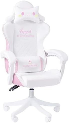 Gaming Chair Racing Style High Back Ergonomic Video Chair with Lumbar Support Flip-Up Arms Adjustable Headrest PU Leather(Pink 2)