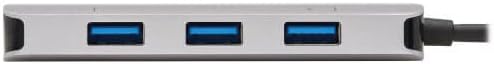 TRIPP LITE Three USB-A Ports USB-C Hub USB 3.2 Gen 1 5 Gbps Data Transfer 100W Power Delivery Charging 20V 5A Gigabit Network Port Sturdy Aluminum Housing 3-Year Warranty (U460-003-3AGALC)