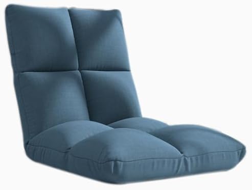 Floor Chair Folding Floor Chair with Adjustable Backrest Lounge Sofa Chair Semi-Foldable Comfortable Sofa for Meditation Seminars Reading Watching TV (Color: Blue-B Size: 20.5 x 21.
