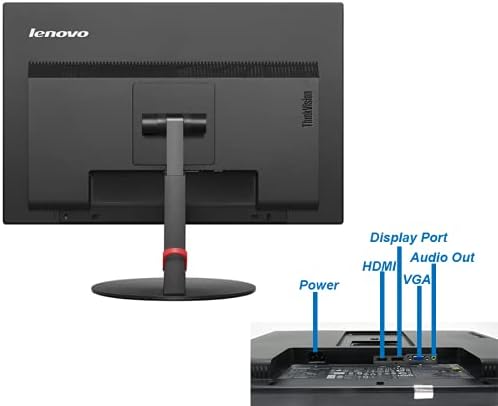 Lenovo ThinkVision T2254p LED Backlit 22 inch Anti-Glare Monitor VGA HDMI Display Port 5ms Response Time 16.7 Million Colors 170 Degree Viewing Angle 1050p at 60 Hz (Renewed)