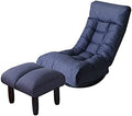 Floor Chair Floor Gaming Chair Comfy Chair Swivel Adjustable Chair with Ottoman (Navy)