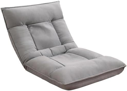 ELEFOCUS Lazy Sofa Couch Padded Sleeper Bed Couch Recliner. for Napping Reading and Meditation(Light Gray)