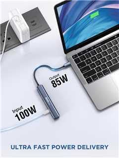 dockteck USB C Hub Multiport Adapter 7 in 1 USB C Dongle with 4K@60Hz HDMI 100W PD USB-C 2 USB-A 5Gbps Data Slots and TF/SD Card Reader Dongle for MacBook Air/Pro Dell XPS Lenovo HP Surface