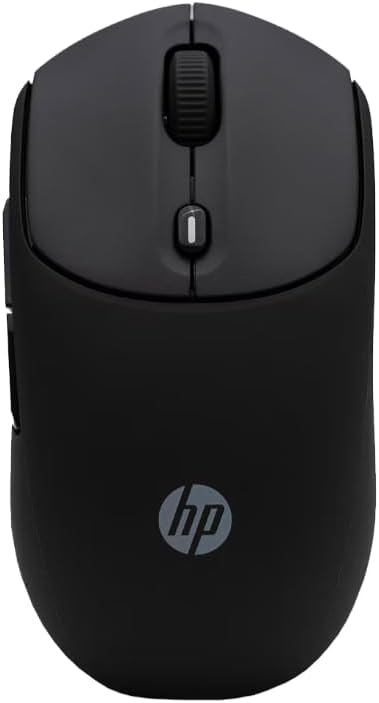 HP 400 Quiet Wireless Mouse Dual Bluetooth &amp 2.4GHz Soft Silicone Quiet Clicks Microsoft Wheel 24-Month Battery 6000 DPI Ambidextrous Eco-Friendly Design Multi-OS Black
