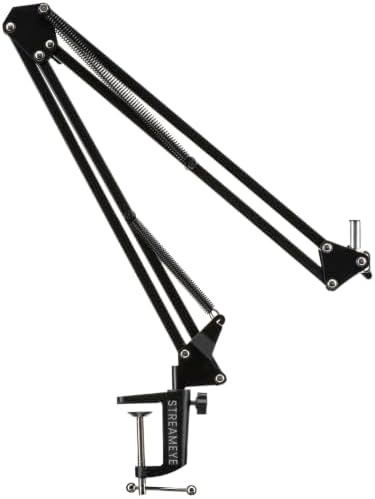Rode PodMic Cardioid Dynamic Broadcast Microphone with StreamEye BOOMARM1 Microphone Boom Arm Pop Filter and XLR Cable