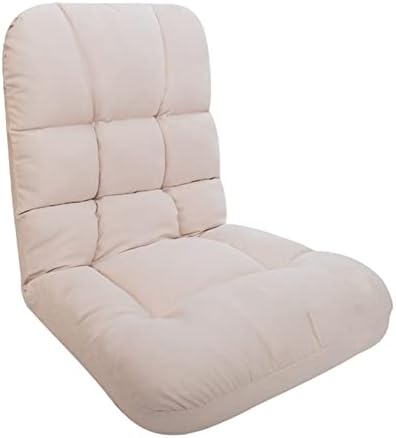 Floor Chair Indoor Adjustable Floor ChairFloor Chair Gaming Floor Seat for Living Room Adjustable Backrest with Cotton Linen Cover for Balcony Reading Bedroom Study Room (Color : Yellow Size : 57x