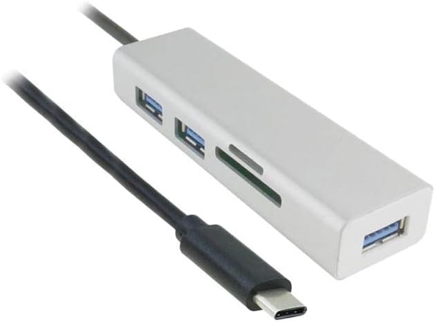 Nippon Labs 50USB31C-3UCR-1 USB-C to 3 Port USB 3.0 A Hub with SD/Micro SD Card Reader