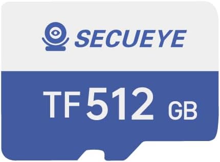 SECUEYE 512GB TF Memory Card with Adapter Class 10 FAT32 High Speed Reading/Writing 24/7 Video Recording for Security Camera Dash Cam (512GB + Adapter)