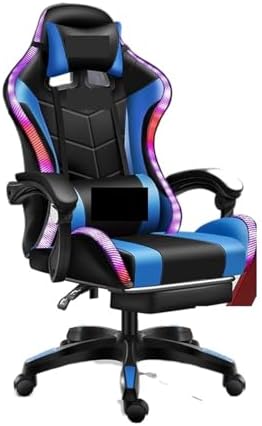 Computer Chair Gaming ChairComputer ChairLeather Office Chair Light Gamer Chair Swivel Gaming Chair Chair (RGB Pedal 02)