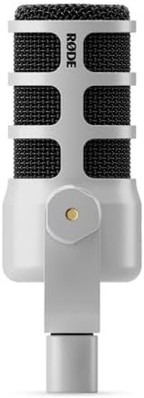 Rode PodMic (White) Cardioid Dynamic Broadcast Microphone with WS14 PodMic Pop Filter - Green