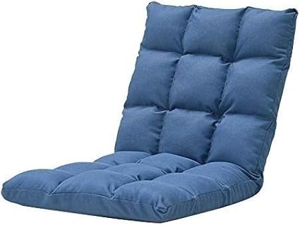 ELEFOCUS Floor Chair Computer Chair on Single Bed 6-Position Adjustment Lazy Leisure Sofa Removable and Washable(Blue)