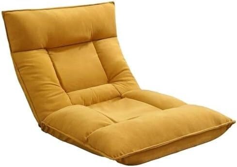ELEFOCUS Lazy Sofa Couch Padded Sleeper Bed Couch Recliner. for Napping Reading and Meditation(Yellow)