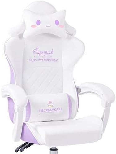 Gaming Chair Racing Style High Back Ergonomic Video Chair with Lumbar Support Flip-Up Arms Adjustable Headrest PU Leather(Pink 2)
