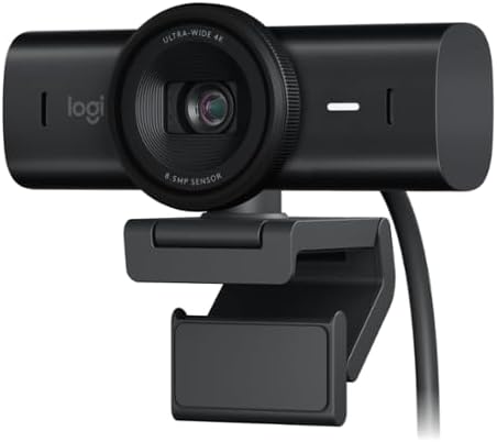 Logitech MX Brio Ultra HD 4K Streaming Webcam 1080p at 60 FPS USB-C Webcam Cover Works with Microsoft Teams Zoom Google Meet - Black (Renewed)