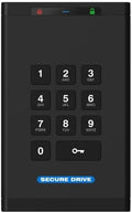 SecureData SecureDrive KP 1TB Hardware Encrypted USB 3.0 External Drive FIPS 140-2 Level 3 Unlock via Keypad TAA Compliant CJIS HIPAA CMMC GDPR Compliant Works with Mac and Win Free AV