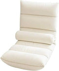ELEFOCUS Floor Chair Foldable Meditation Chair 5 Gears Adjustable Backrest Padded Floor Chairs with Removable Headrest 6 Colour(White)