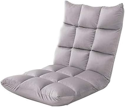 ELEFOCUS Foldable Meditation Chair Removable and Washable Small Apartment Folding Sofa 5 Speed Adjustment(Grey)