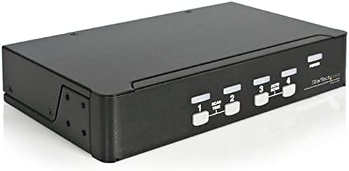 StarTech.com 4 Port Professional VGA USB KVM Switch with Hub - 1U Rack-mountable KVM Switch  TAA (SV431USB)