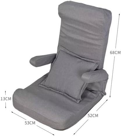 ELEFOCUS Floor Chair with Backrest Floor Sofa 42 Angle Adjustable Filled with High-Density Sponge No Assembly Required(Grau)