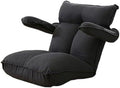 ELEFOCUS Adjustable Floor Chair with Armrests Gaming Chairs for Adults Chaise Lounge Folding Sofa Indoor for Living Room Bedroom(Black)