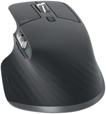 Logitech MX Master 3S - Wireless Performance Mouse with Ultra-Fast Scrolling Ergo 8K DPI Track on Glass Quiet Clicks USB-C Bluetooth Windows Linux Chrome (Black)