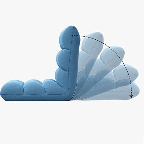 ELEFOCUS Floor Chair Angle-Adjustable Lounger with Cushion Upholstered Sofa Bed with Backrest for Reading Balcony Living Room(Braun)