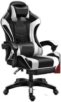 Computer Chair Gaming ChairComputer ChairLeather Office Chair Light Gamer Chair Swivel Gaming Chair Chair (Balck White Pedal One Size)