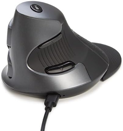 DELUX Ergonomic Vertical Mouse Wireless Rechargeable Vertical Mouse Bluetooth/2.4G Dual Mode Slient Click Removable Wrist Rest 800/1200/1600DPI Levels 6 Buttons for Laptop/PC (M618G DB-Black)