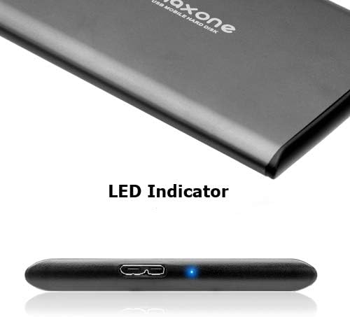 Maxone 500GB Ultra Slim Portable External Hard Drive HDD Compatible with PC Laptop Grey