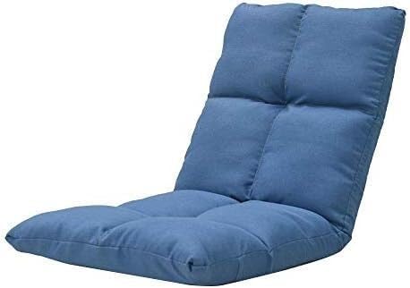 ELEFOCUS Floor Chair Folding Meditation Chair with Backrest Computer Chair on Single Bed Lazy Leisure Sofa 6-Position Adjustment(Blue)