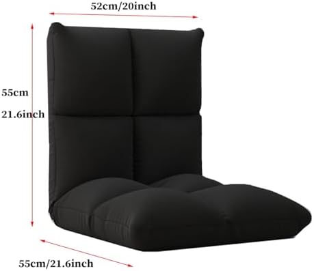 BTZHY Floor Chair Floor Chair with Backrest Foldable 6-Position Lazy Sofa Meditation Chair Window Chair for Adults Floor Chair Gaming Folding Lazy Sofa Chair for Living Room Bedroom(/Gray)
