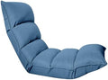 Folding Floor Chair Portable Padded Lounge Chair with 42 Positions Adjustable Lazy Sofa Sleeper Recliner for Reading Gaming Meditation Blue