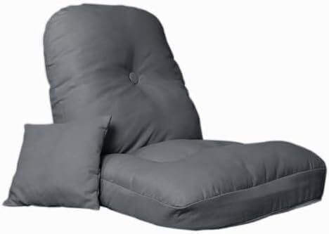 ELEFOCUS Floor Chair Adjustable Fully Foldable Lazy Sofa Padded Couch Lounger with Back Support for Reading in Living Room(Dark Gray)