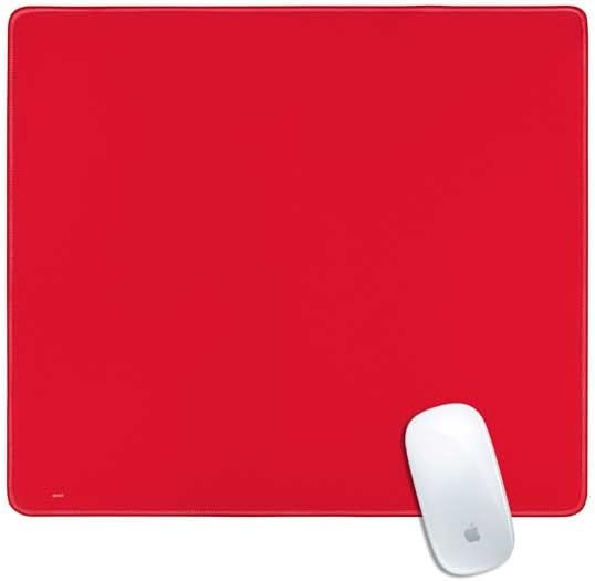 Skinit Medium Gaming Mouse Pad - Red Solid Design with Stitched Edges Waterproof Non-Slip Rubber Base Desk Mat for Keyboard &amp Mouse 17.7 x 15.75 inches