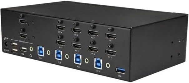 StarTech.com StarTech.com 4-Port Dual Monitor HDMI KVM Switch with Audio &amp USB 3.0 hub - 4K 30Hz - 4 PC Mac Computer KVM Switch Box for HDMI Display  TAA (SV431DHD4KU)