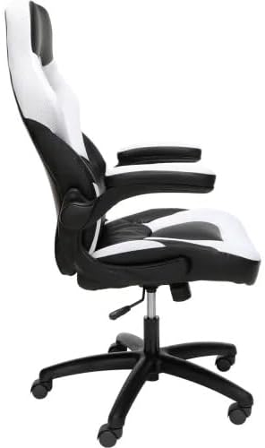 Ergonomic Gaming Chair with High Back Support – Racing Style PC Desk Chair with Recline Function Flip-Up Arms &amp Padded Segments for Comfort (White)