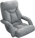 BTZHY Floor Chair Floor Chair Foldable Sleeper Chair 5-Way Adjustable Floor Chair Adults with Armrest Lazy Sofa Meditation Chair Window Chair for Reading Living Room Bedroom Indoor(/Gray)